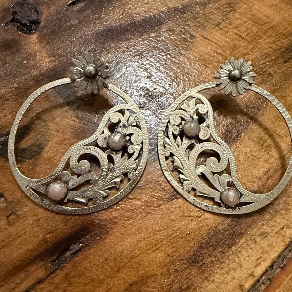 Sunflower opal hoop earrings
